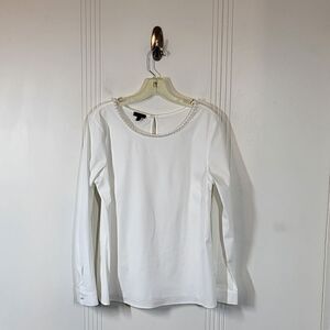Talbots White Pearl Blouse